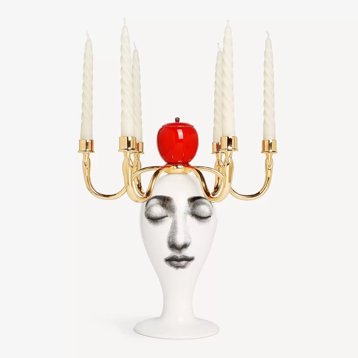 Fornasetti Candelabro Sul Tardi - Decoro Peccato Originale - Fragranza Frutto Proibito^ Candele Profumate