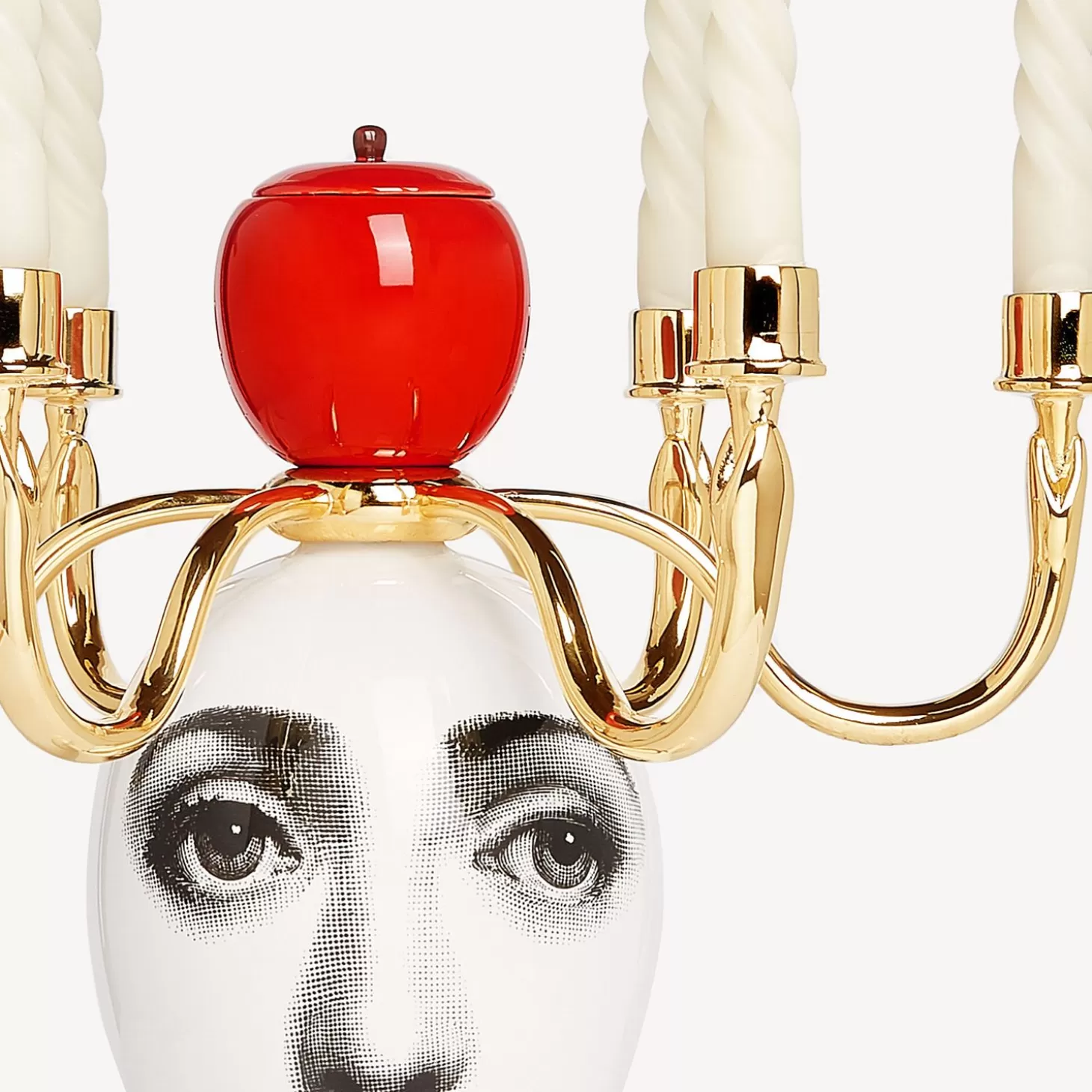Fornasetti Candelabro Sul Tardi - Decoro Peccato Originale - Fragranza Frutto Proibito^ Candele Profumate