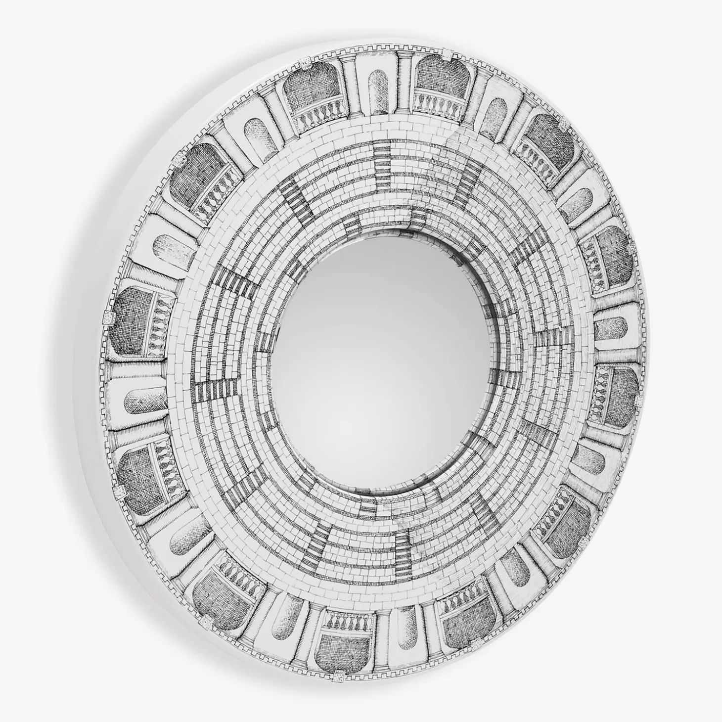 Fornasetti Cornice Con Specchio Convesso Architettura^ Specchi Di Design