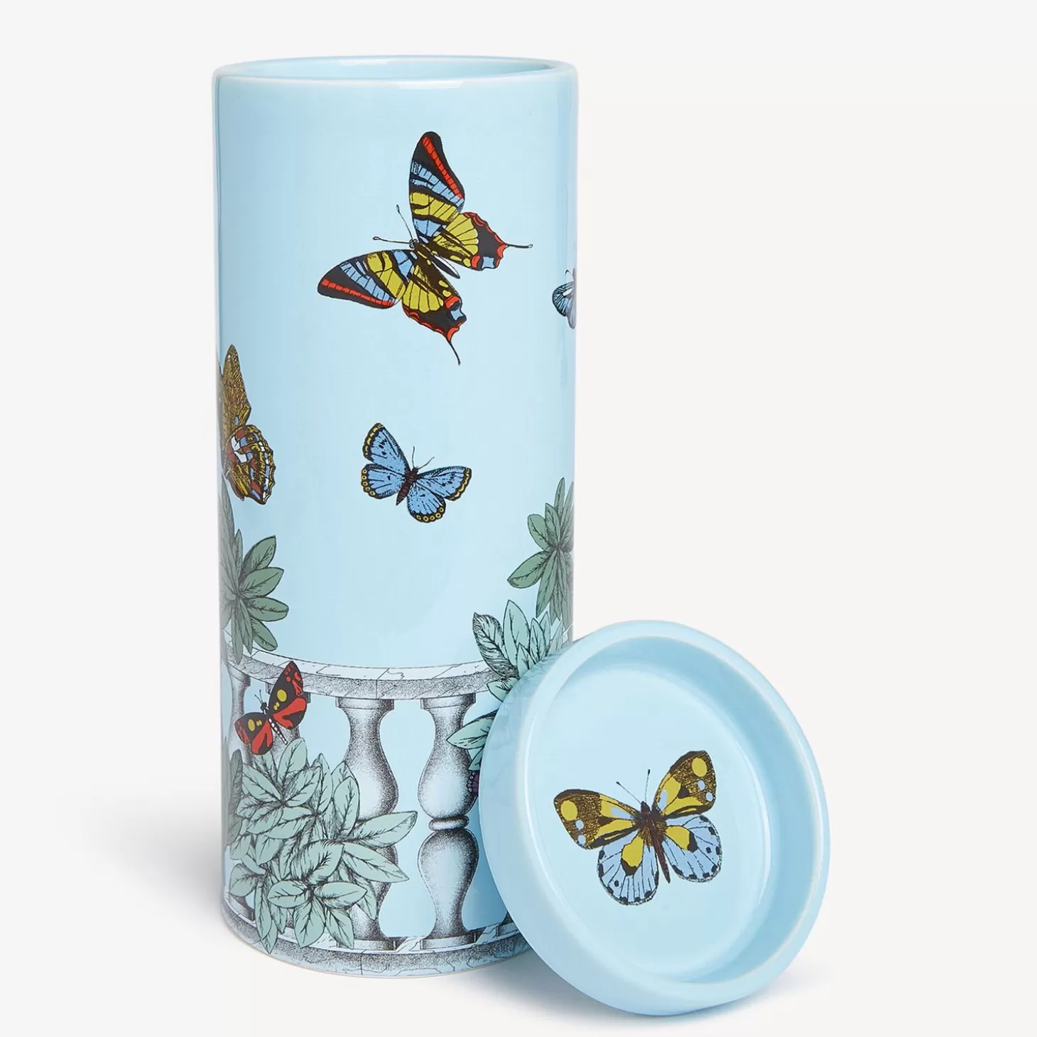 Fornasetti Nel Mentre Candela Profumata Alta - Decoro Farfalle E Balaustra - Fragranza Giardino Segreto^ Candele Profumate