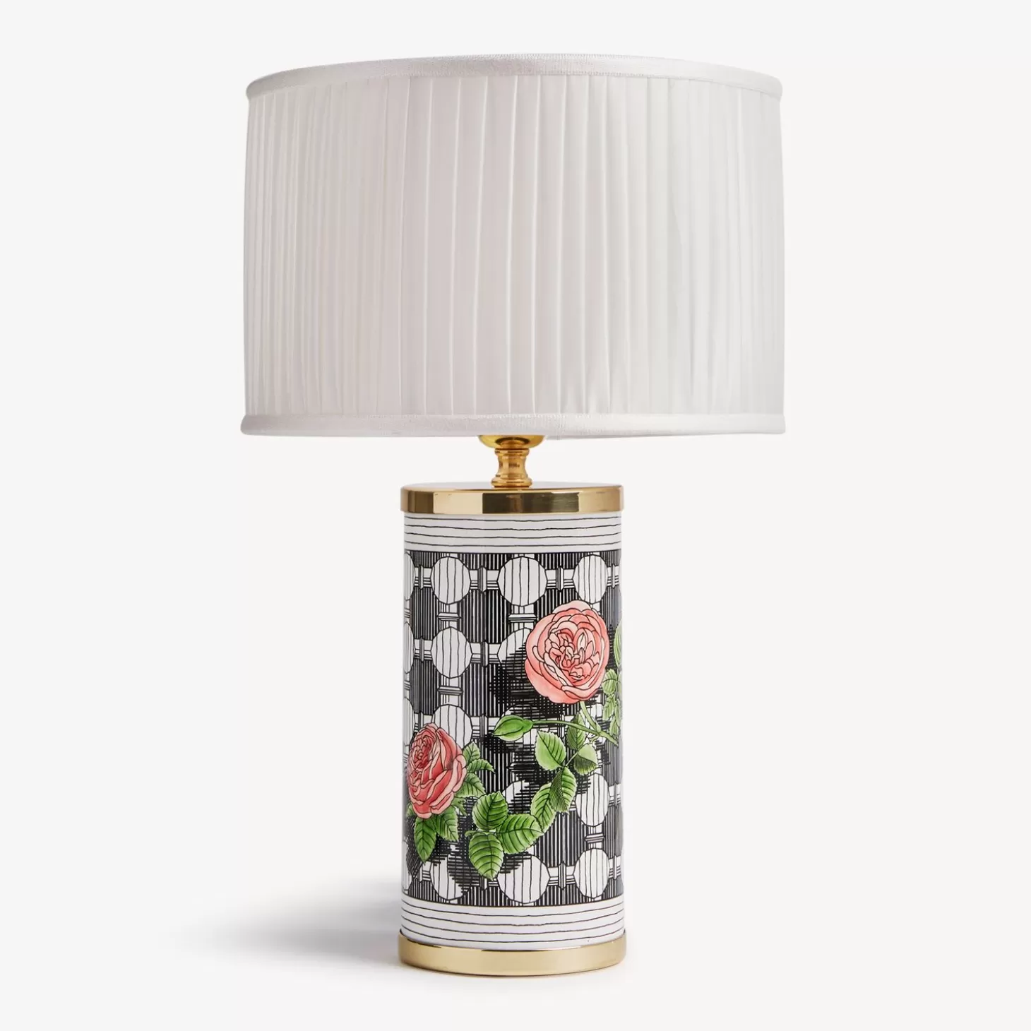 Fornasetti Paralume Semicilindrico In Tessuto Plissettato^ Lampade E Paralumi