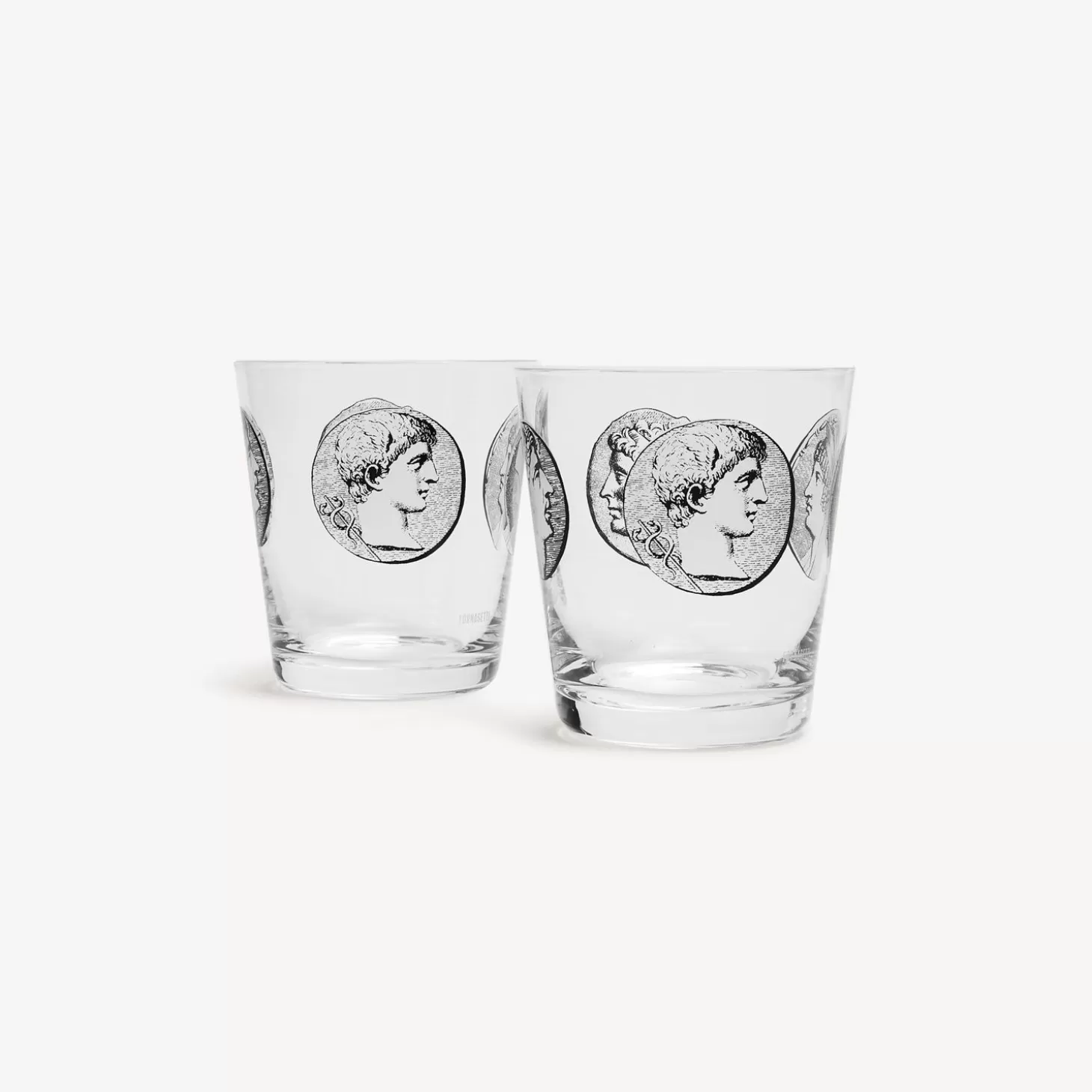 Fornasetti Set 2 Bicchieri Acqua Cammei^ Bicchieri E Sottobicchieri