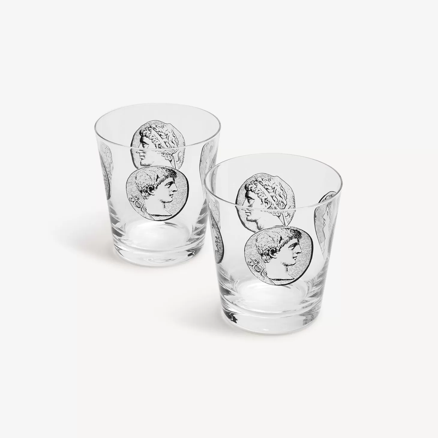 Fornasetti Set 2 Bicchieri Acqua Cammei^ Bicchieri E Sottobicchieri