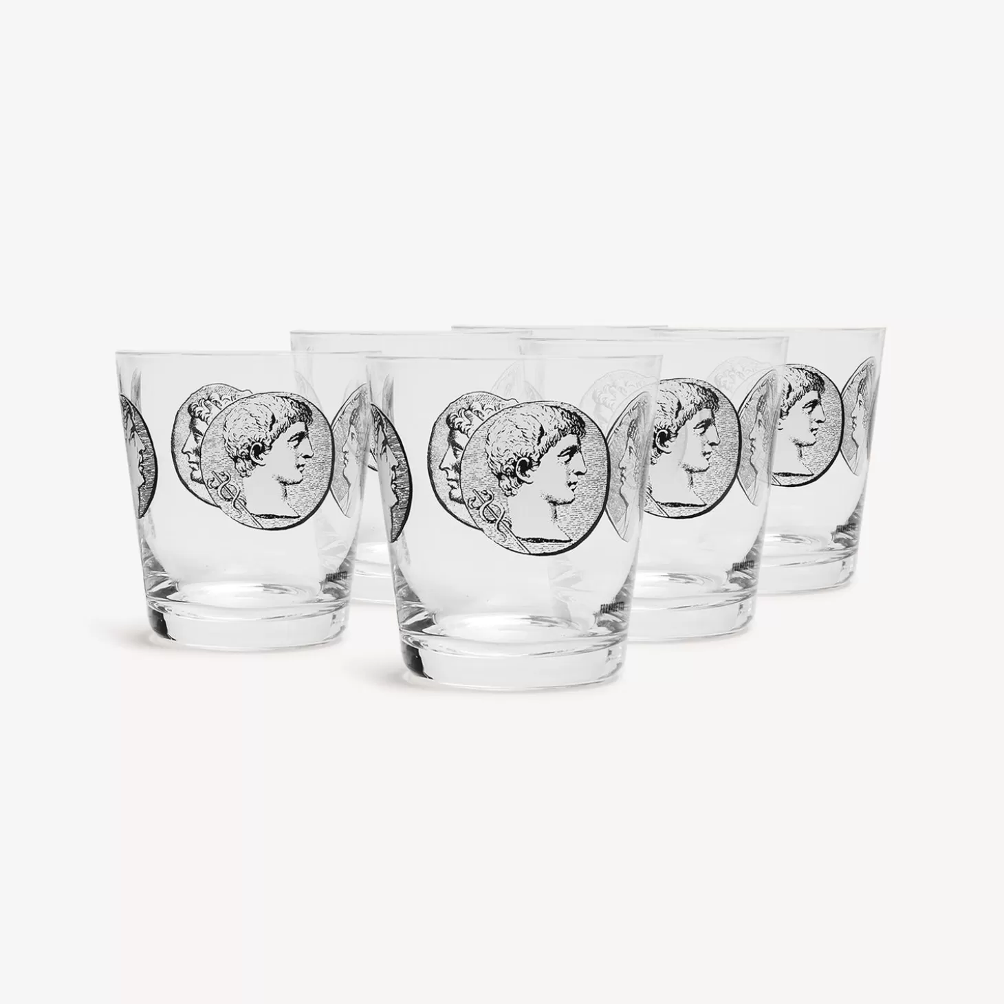 Fornasetti Set 6 Bicchieri Acqua Cammei^ Bicchieri E Sottobicchieri
