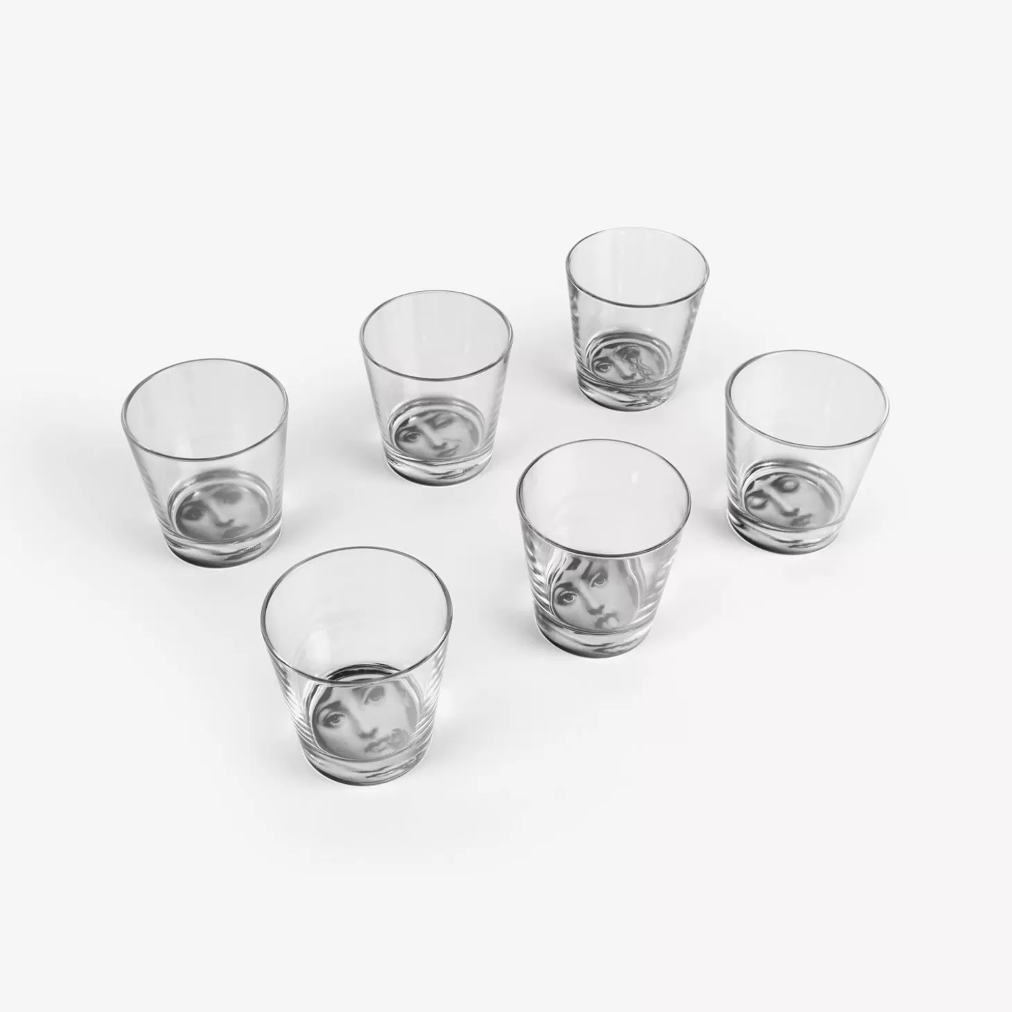 Fornasetti Set 6 Bicchieri Tema E Variazioni^ Bicchieri E Sottobicchieri