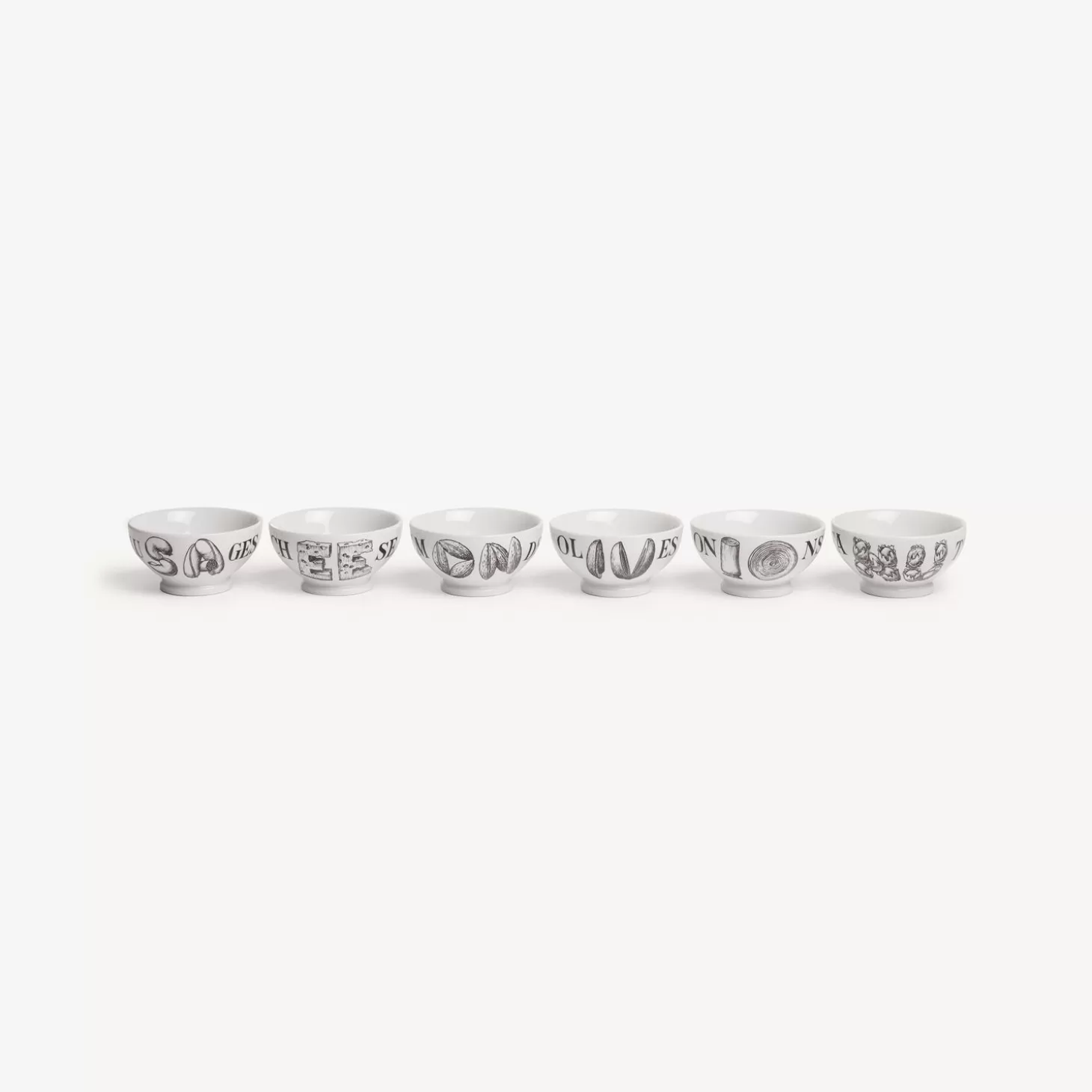 Fornasetti Set 6 Coppe Antipasto Cocktalia^ Set Di Antipasti E Centrotavola