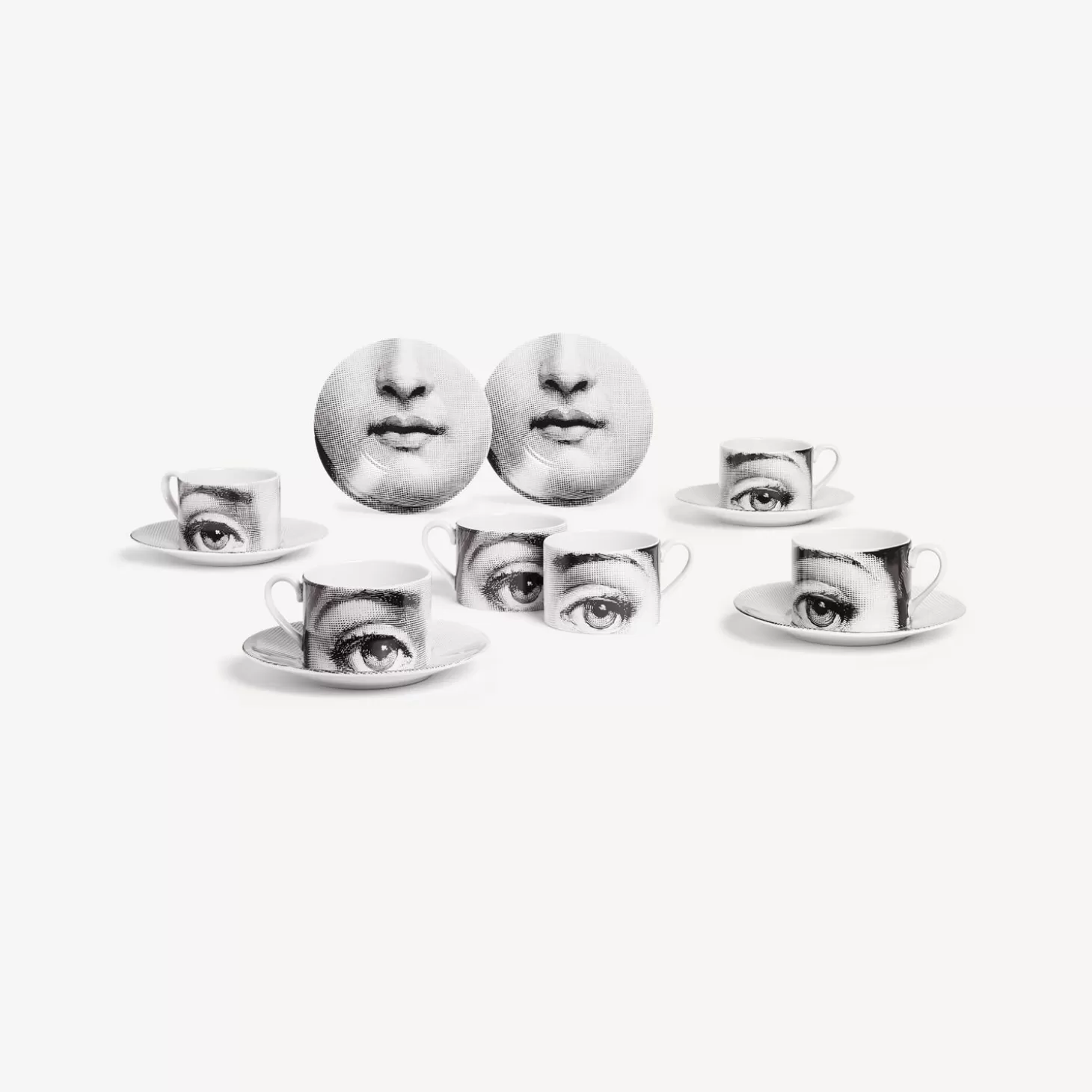 Fornasetti Set 6 Tazze Da Te Tema E Variazioni N.1^ Set Da Te E Caffe