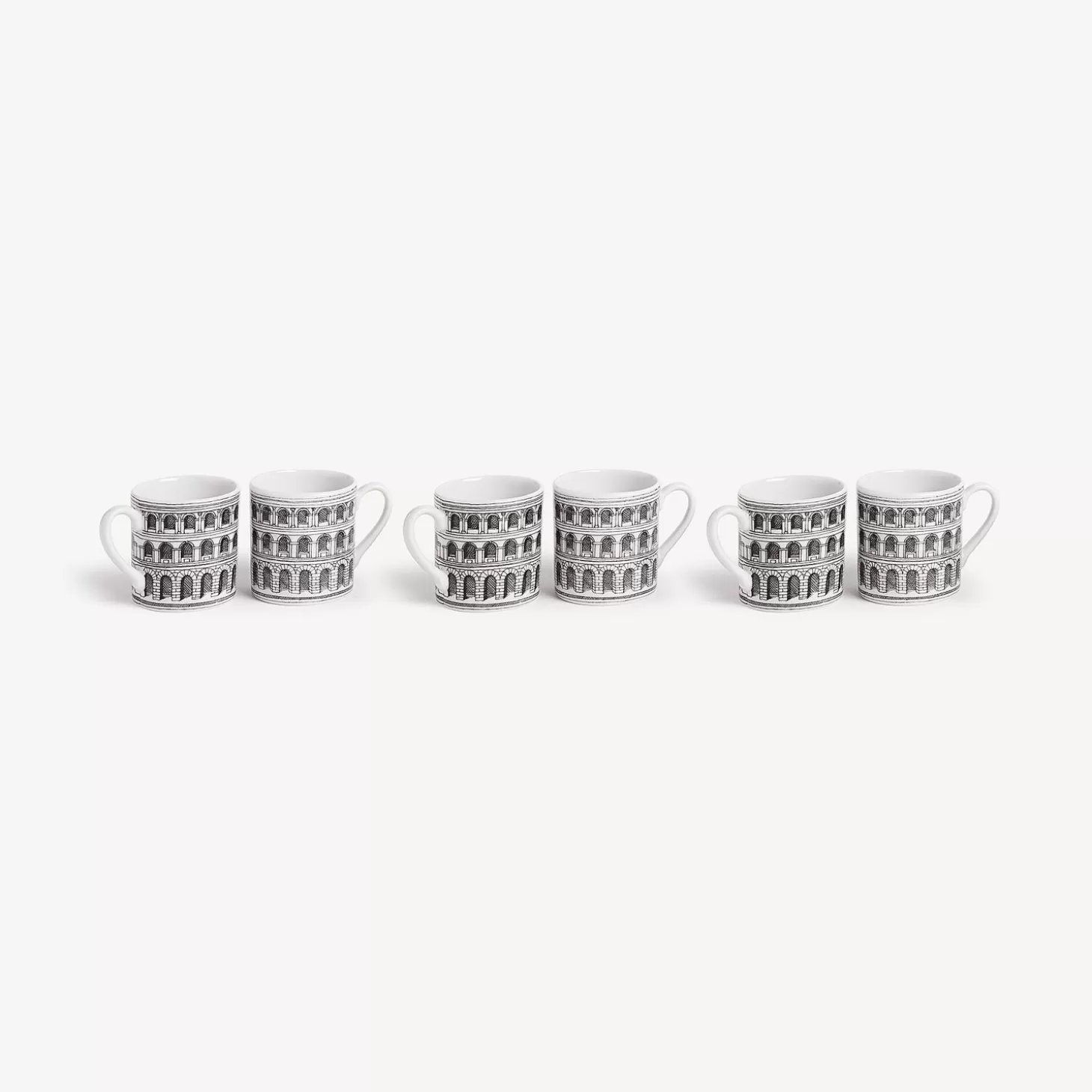 Fornasetti Set 6 Tazzine Caffe Architettura^ Set Da Te E Caffe
