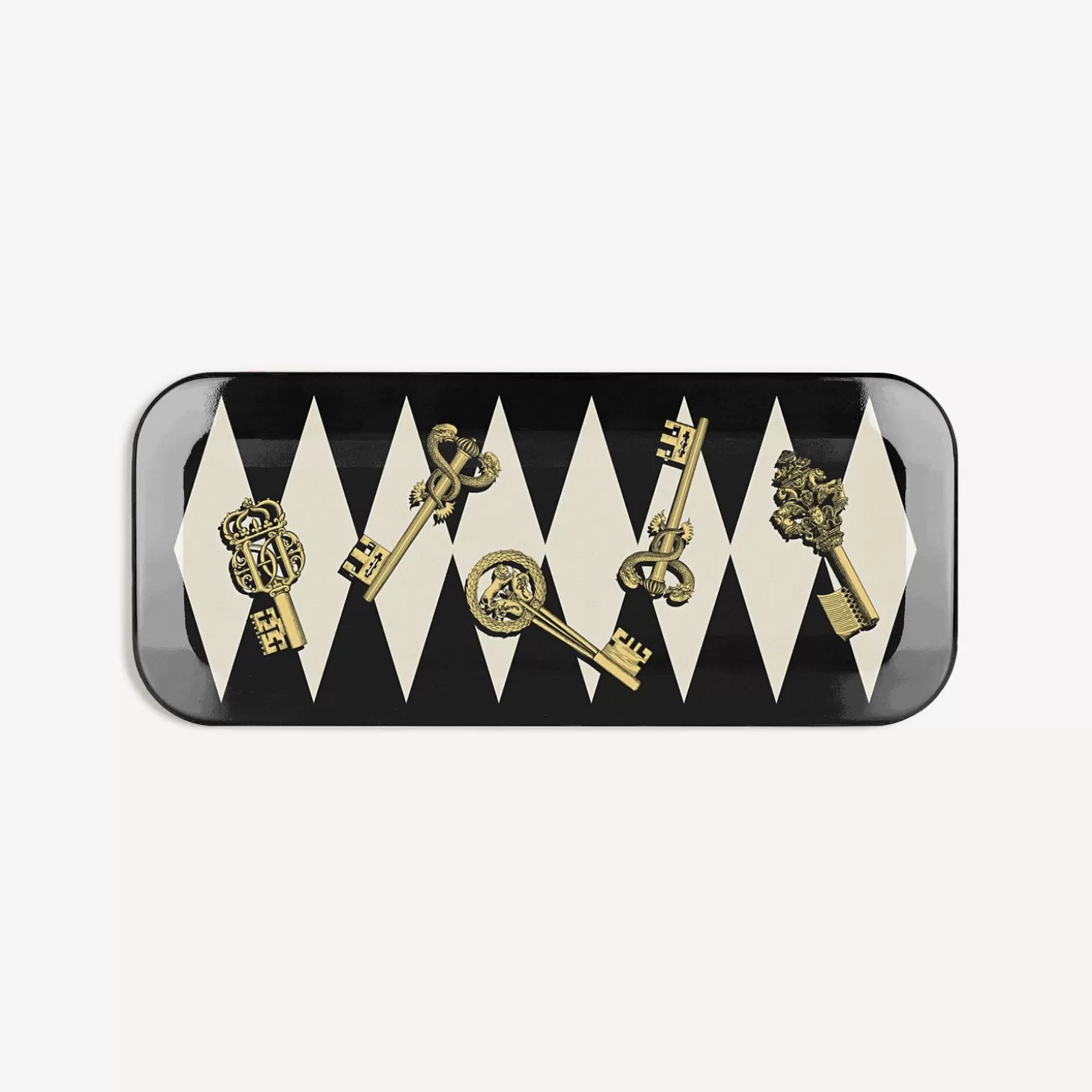 Fornasetti Vassoio Chiavi Oro E Rombi^ Vassoi E Pliants Decorativi
