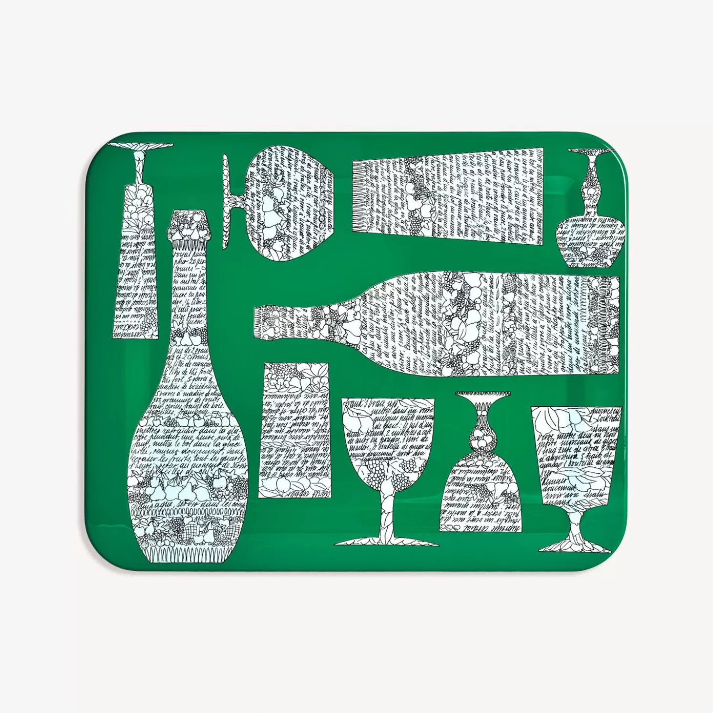 Fornasetti Vassoio Rettangolare Bottiglie Cocktail^ Vassoi E Pliants Decorativi