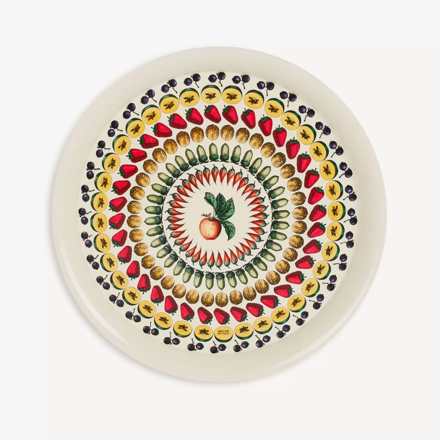 Fornasetti Vassoio Tondo Giostra Di Frutta^ Vassoi E Pliants Decorativi